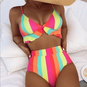 SHEIN Colorful Striped Bikini